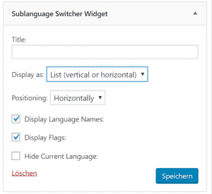 Sublanguage Switcher Widget 5