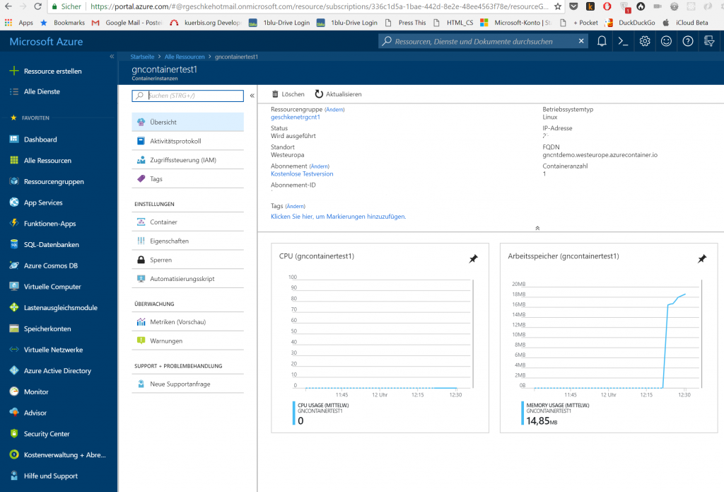 Microsoft Azure Container Instances: erste Eindrücke 1