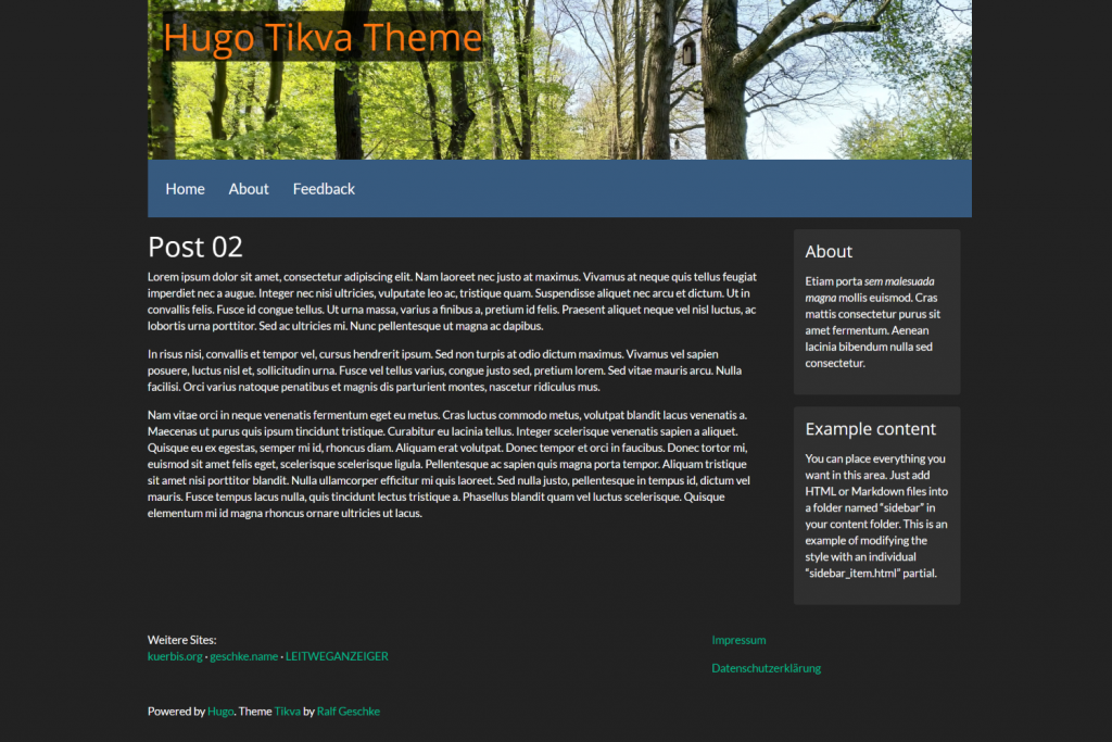 Tikva Theme for Hugo 5