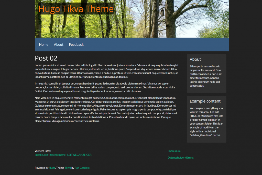 Tikva Theme for Hugo 1