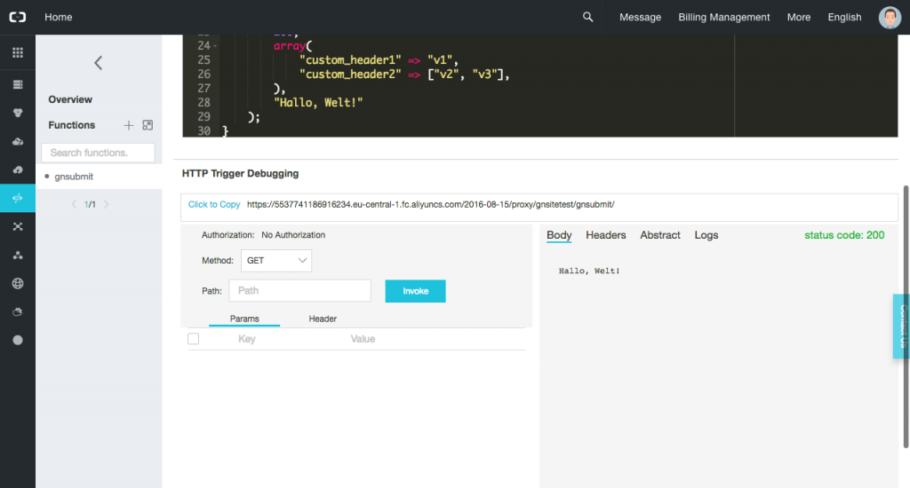 Cloud-Geschichten - Teil 6 - Serverless Computing in der Alibaba Cloud mit PHP 19