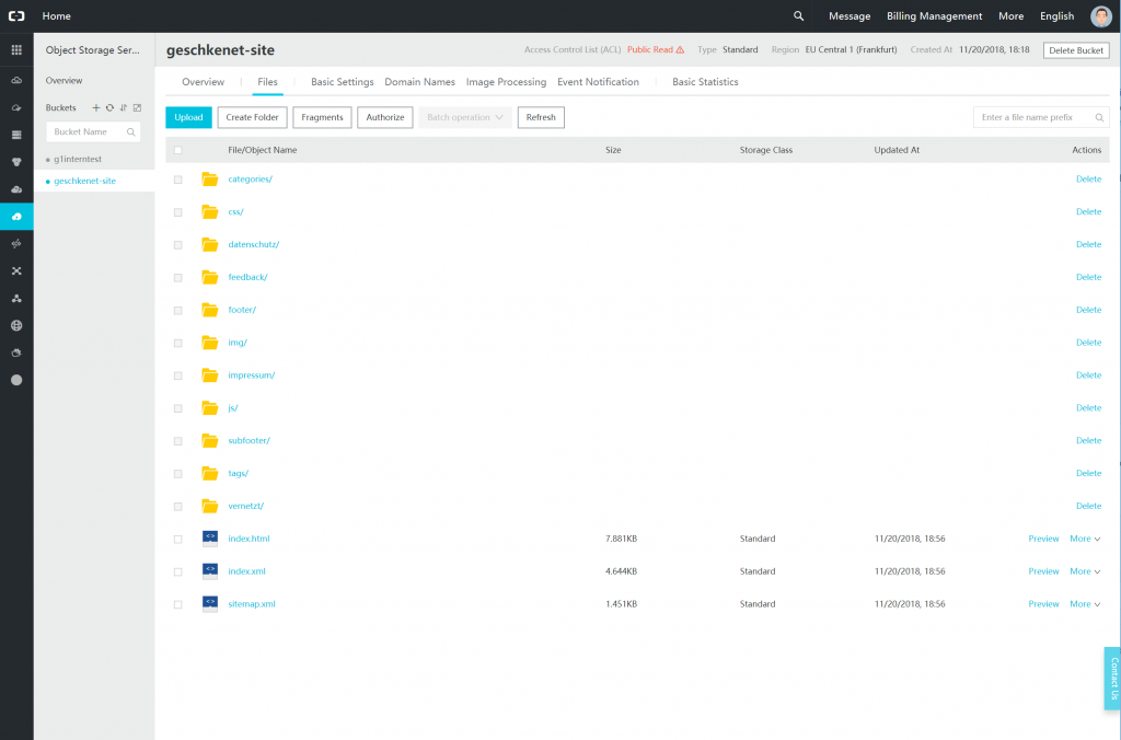 Cloud-Geschichten - Teil 5 - Hosting mit Object Storage Service (OSS) 6