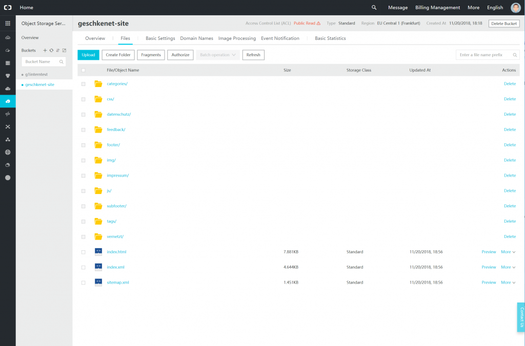 Cloud-Geschichten - Teil 5 - Hosting mit Object Storage Service (OSS) 2