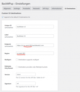 WordPress-Backups mit BackWPup auf Backblaze B2 (ergo S3-Speicher) 8