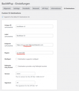 WordPress-Backups mit BackWPup auf Backblaze B2 (ergo S3-Speicher) 4