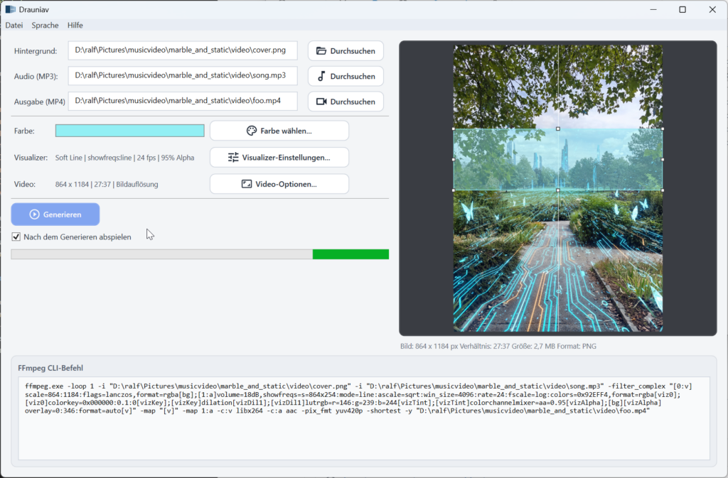Drauniav - eine Audio-Visualizer-GUI für Windows 5