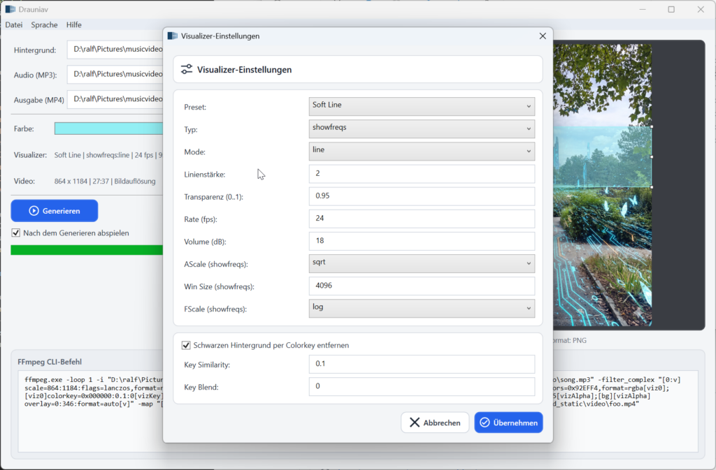 Drauniav - eine Audio-Visualizer-GUI für Windows 6